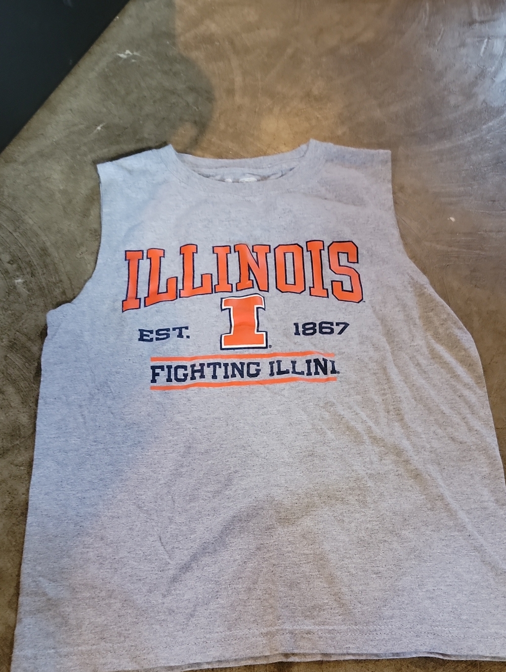 Illinois Fighting Illini Gray & Orange Sleeveless Kids Top